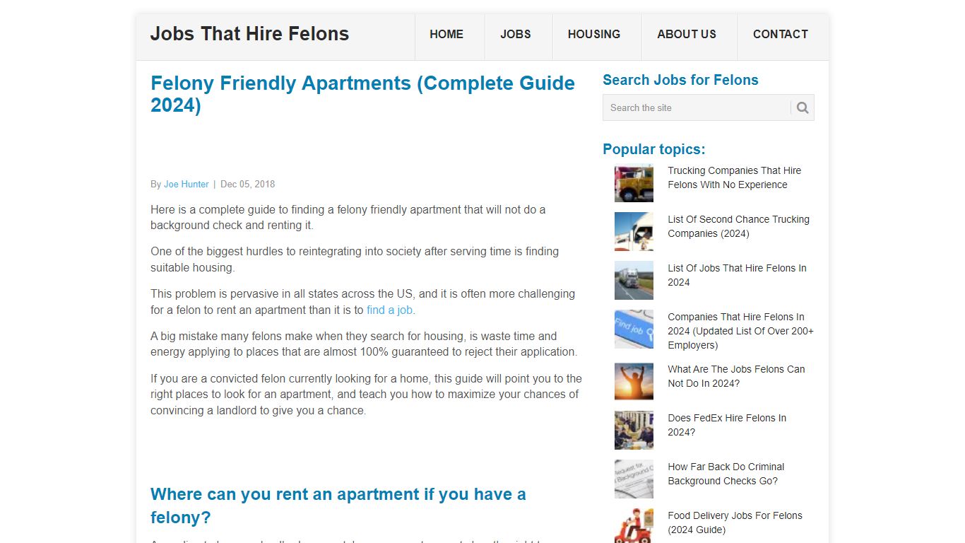 2023 Felony Friendly Apartments - Jobs That Hire Felons